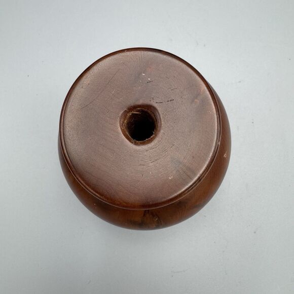 Vtg Wood Turned Bud Vase Boho Myrtlewood Muir Wood Redwood Signed Dave Kindley - Picture 5 of 7